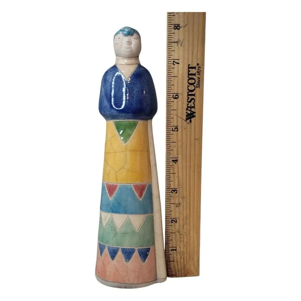 The Finex Raku South African Figurine Xhosa Woman‎ Handmade Signed By Artist 8”